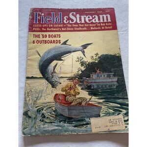 Field & Stream Magazine February 1959 Vintage Issue Fishing Boating Sportsmans G